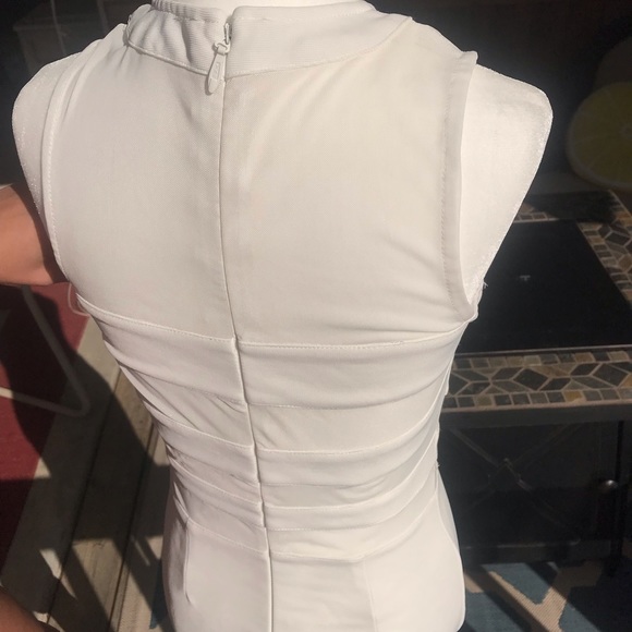 White & Mesh Bodycon Dress - Picture 7 of 16
